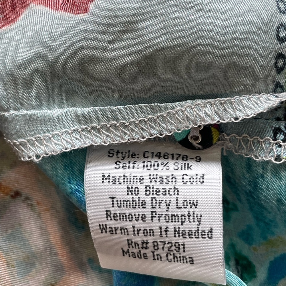 Johnny Was Silk Floral Blouse - Picture 8 of 8